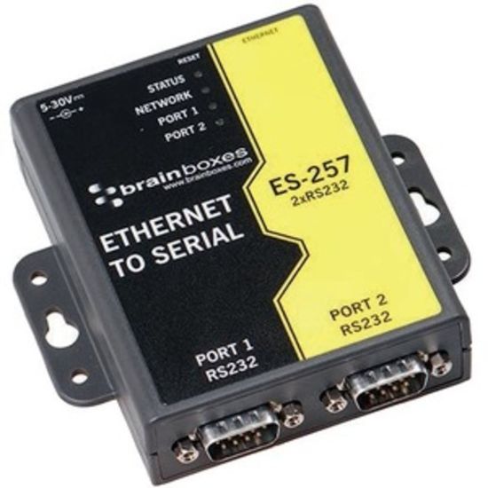 Picture of Brainboxes 2 Port RS232 Ethernet to Serial Adapter - DIN Rail Mountable - TAA Compliant