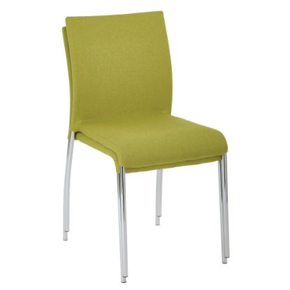 Picture of Ave Six Conway Stacking Chairs, Spring Green/Silver, Set Of 2