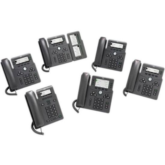 Picture of Cisco 6861 IP Phone - Corded - Corded/Cordless - Wi-Fi - Wall Mountable - Charcoal - 4 x Total Line - VoIP - IEEE 802.11n - 1 x Network (RJ-45)