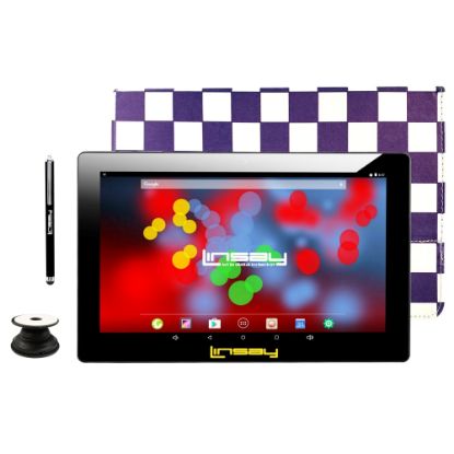 Picture of Linsay F10IPS Tablet, 10.1in Screen, 2GB Memory, 64GB Storage, Android 13, Purple Squares