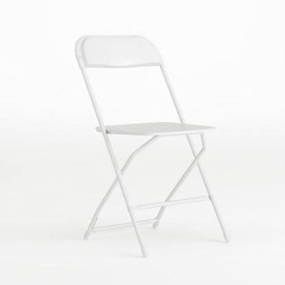 Picture of Flash Furniture HERCULES Series Premium Plastic Folding Chair, White