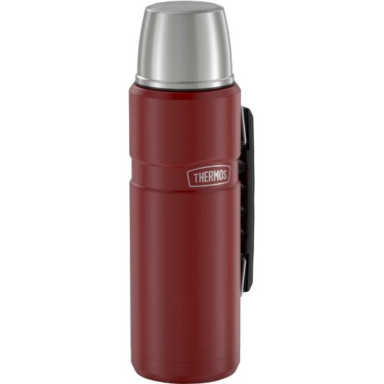 Picture of Thermos Stainless King Beverage Bottle 40Oz - 1.3 quart (1.2 L) - Vacuum - Rustic Red