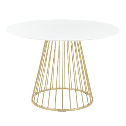 Picture of LumiSource Canary Dining Table, 29-1/2inH x 43-1/2inW x 43-1/2inD, White/Gold