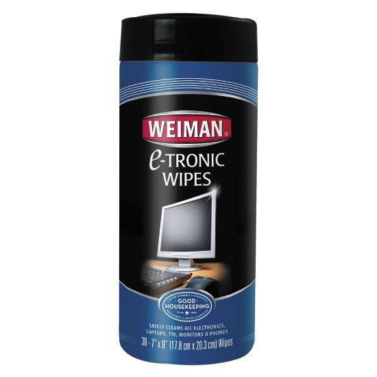 Picture of Weiman E-tronic Wipes, 7in x 8in, Cannister Of 30