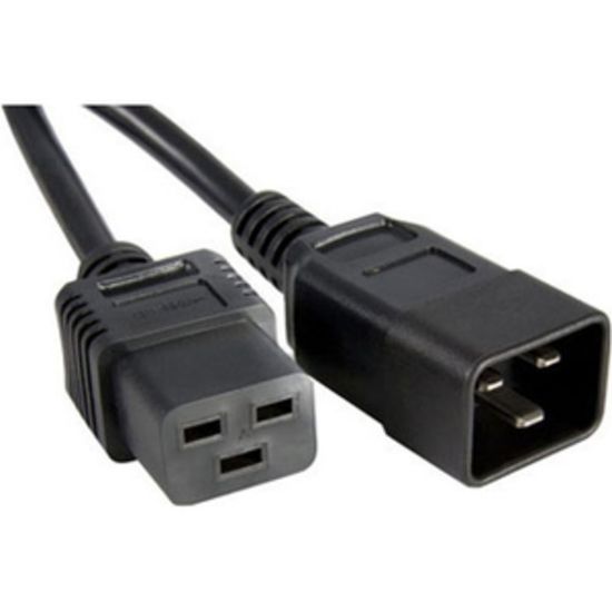 Picture of Unirise High End Data Center Rated Power Cord - For Rack - 12 Gauge - 250 V AC / 20 A - Black - 3 ft Cord Length - IEC 60320 C19 / IEC 60320 C20 - 1