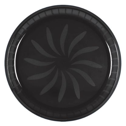 Picture of Amscan Round Plastic Platters, 16in, Jet Black, Pack Of 5 Platters