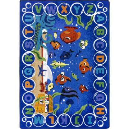 Picture of Joy Carpets Kids Essentials Rectangle Area Rug, Underwater Readers, 5-1/3ft x 7-33/50ft, Multicolor