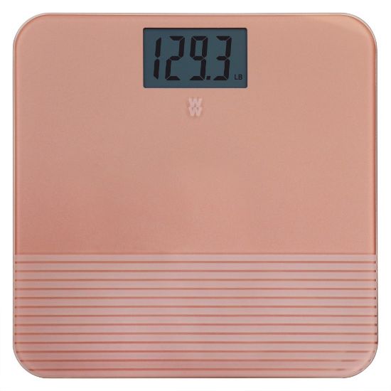 Picture of Conair Weight Watchers Textured Finish 995118125M Glass Digital Bodyweight Scale, 3/4inH x 12-1/2inW x 12-9/16inD, Rose