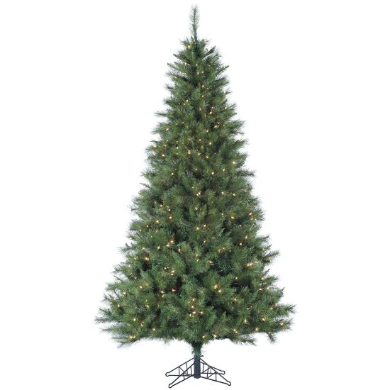 Picture of Canyon Pine Artificial Christmas Tree, 7 1/2ft, 500 LED Clear Lights, Green/Black