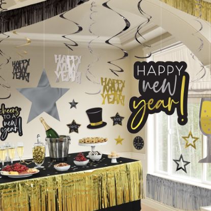 Picture of Amscan 244252 New Years Giant Room Decorating Kit, Multicolor