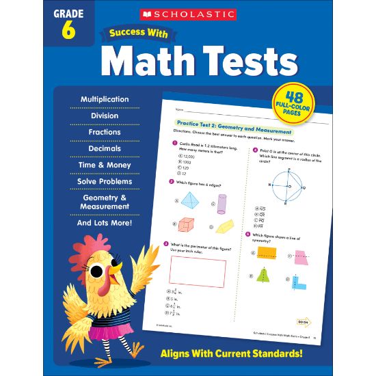 Picture of Scholastic Success With Math Tests Workbook, Grade 6