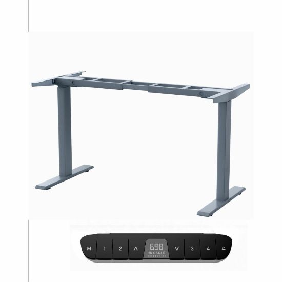 Picture of Rise Up Dual Motor Electric Standing Desk Frame with Memory Adjustable Height 26-51.6in Gray