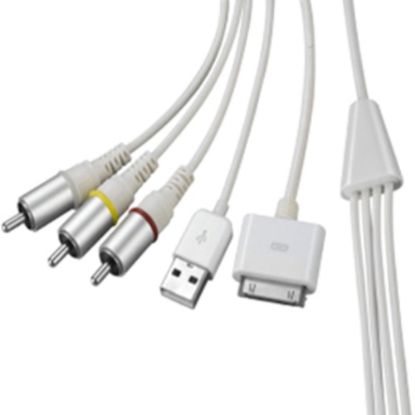 Picture of 4XEM Apple 30-Pin To RCA Composite Audio/Video Plus USB Charging, 5.91ft, White/Red/Yellow