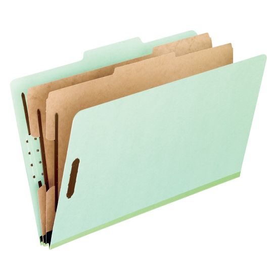 Picture of Pendaflex Pressboard Classification Folders, 8 1/2in x 11in, Letter Size, 2 Dividers, Corona Green, Box Of 10