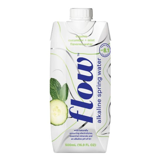 Picture of Flow Hydration Alkaline Spring Water, 17 Oz, Cucumber Mint, Case Of 12