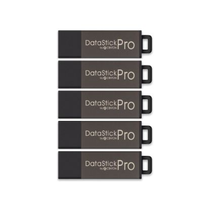 Picture of Centon DataStick Pro USB 2.0 Flash Drives, 4GB, Sport Black, Pack Of 5 Flash Drives, DSW4GB5PK