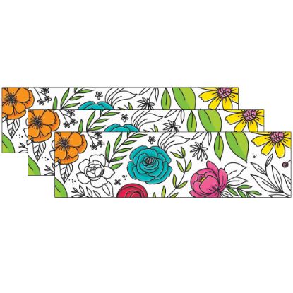 Picture of Creative Teaching Press EZ Borders, Bright Blooms Doodly Blooms, 48' Per Pack, Set Of 3 Packs