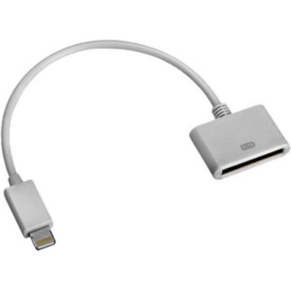 Picture of 4XEM Lightning To 30-Pin Adapter Cable For iPhone/iPod/iPad - 8in Lightning/Proprietary Data Transfer Cable for iPhone, iPod, iPad - First End: 8-pin Lightning - Second End: 30-pin Proprietary - Female - White