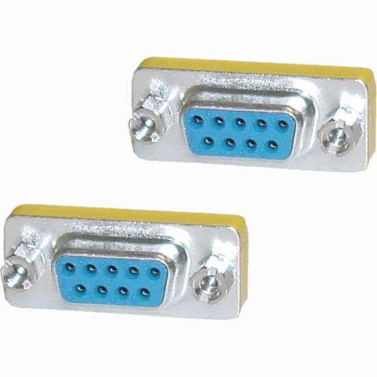 Picture of 4XEM DB9 Serial 9-Pin Female To Female Adapter - 1 x 9-pin DB-9 Serial Female - 1 x 9-pin DB-9 Serial Female - 1920 x 1200 Supported - Yellow, Silver