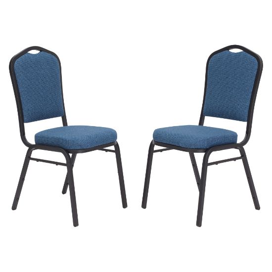 Picture of National Public Seating 9300 Series Deluxe Upholstered Banquet Chairs, Natural Blue/Black, Pack Of 2 Chairs