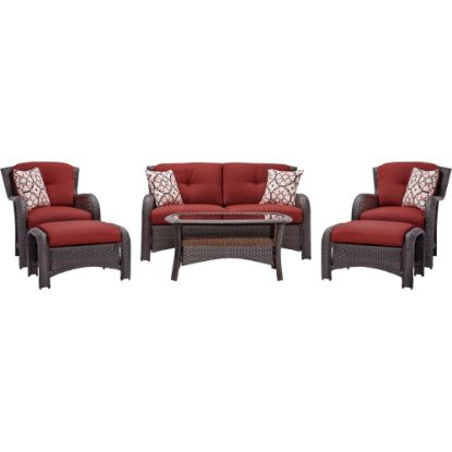 Picture of Hanover Strathmere 6-Piece Seating Set, Crimson Red