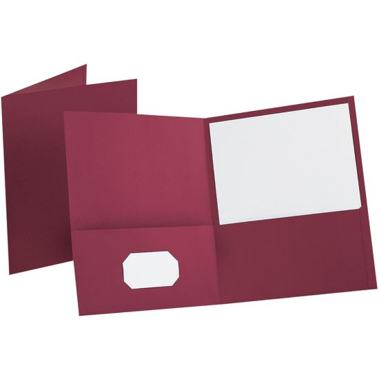 Picture of Esselte Letter-Size Twin-Pocket Report Covers, Burgundy, Box Of 25