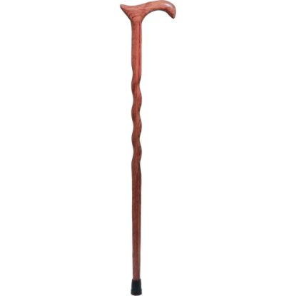 Picture of Brazos Walking Sticks Twisted Oak Walking Cane With Derby Handle, 34in, Red