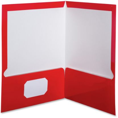 Picture of Oxford Laminated Twin-Pocket Folders, 8 1/2in x 11in, Red, Box Of 25