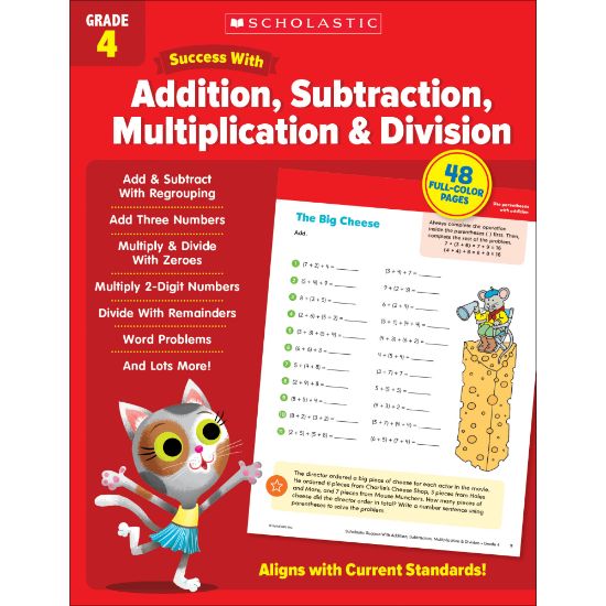 Picture of Scholastic Success With Addition, Subtraction, Multiplication & Division Workbook, Grade 4