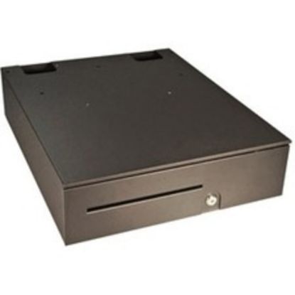 Picture of APG Cash Drawer Series 100 16195 Cash Drawer - 5 Bill x 5 Coin - Dual Media Slot, Steel, ABS Plastic - Black - Serial Port - 4.9in H x 16in W x 19.5in D