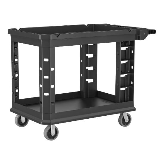 Picture of Suncast Commercial 2-Shelf Heavy-Duty Structural Foam Utility Cart, 34-13/16inH x 26-1/2inW x 48-3/4inD, Gray