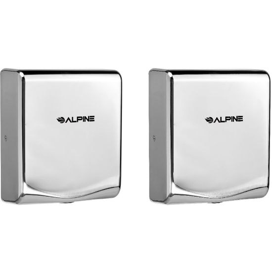 Picture of Alpine Industries Willow Commercial High-Speed Automatic Electric Hand Dryers, Chrome, Pack Of 2 Dryers