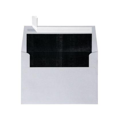 Picture of LUX Foil-Lined Invitation Envelopes A4, Peel & Press Closure, Silver/Black, Pack Of 50