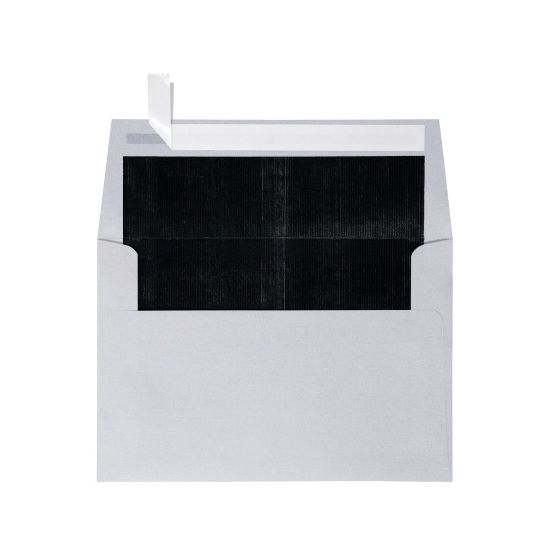 Picture of LUX Foil-Lined Invitation Envelopes A4, Peel & Press Closure, Silver/Black, Pack Of 50