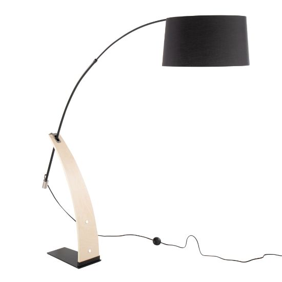 Picture of LumiSource Robyn Floor Lamp, 74inH, Black/Natural