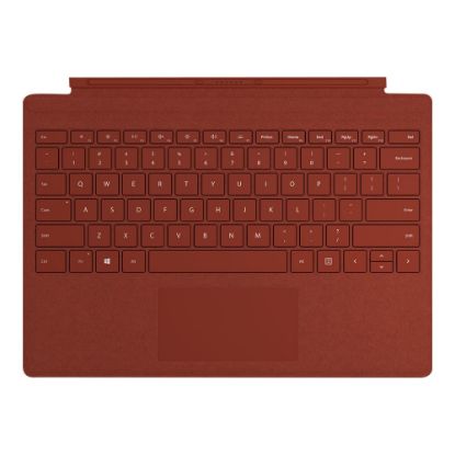 Picture of Microsoft Surface Pro Signature Type Cover - Keyboard - with trackpad - backlit - QWERTY - US - poppy red - for Surface Pro (Mid 2017), Pro 3, Pro 4, Pro 6, Pro 7