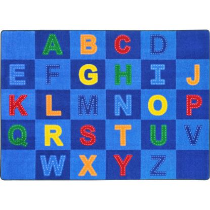 Picture of Joy Carpets Kids Essentials Rectangle Area Rug, Patchwork Letters, 5-1/3ft x 7-33/50ft, Multicolor