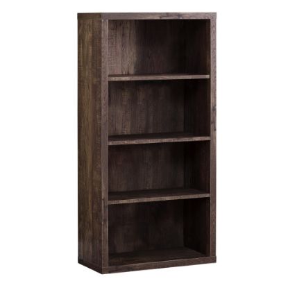 Picture of Monarch Specialties 48inH 4-Shelf Adjustable Bookcase, Brown Woodgrain