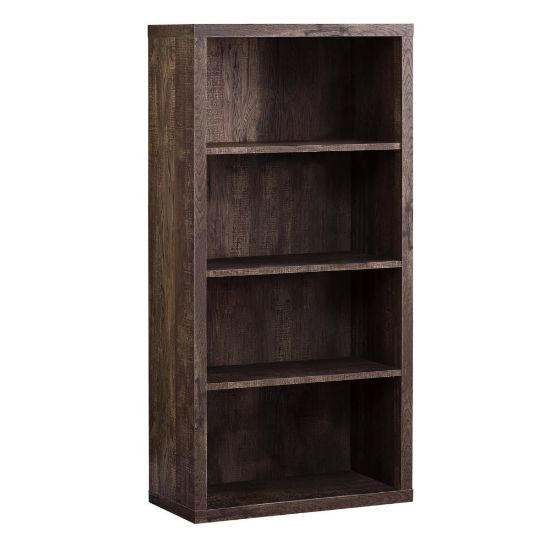 Picture of Monarch Specialties 48inH 4-Shelf Adjustable Bookcase, Brown Woodgrain