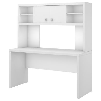 Picture of Bush Business Furniture Echo 60inW Credenza Desk With Hutch, Pure White, Standard Delivery