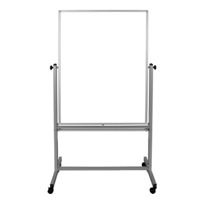 Picture of Luxor Double-Sided Mobile Magnetic Dry-Erase Whiteboard, 36in x 48in, Aluminum Frame With Silver Finish