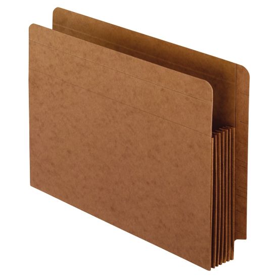 Picture of Pendaflex Fiber Stock Heavy-Duty Expanding Pocket Folders, 5 1/4in Expansion, Letter Size, 30% Recycled, Red, Box Of 10 Folders