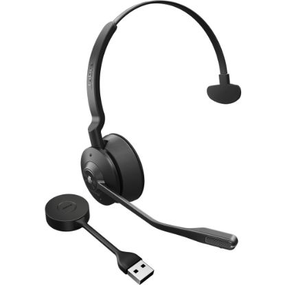 Picture of Jabra Engage 55 Headset - Mono - USB Type A - Wireless - DECT - 492.1 ft - On-ear - Monaural - Noise Cancelling Microphone - Black