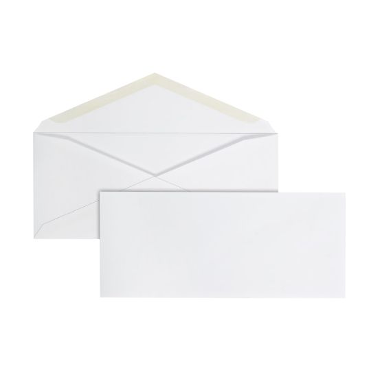 Picture of Office Depot Brand Envelopes, 4-1/8in x 9-1/2in, Gummed Seal, White, Box Of 500