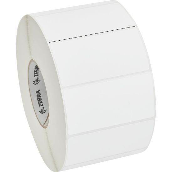 Picture of Zebra PolyPro 3000T Thermal Transfer Labels, 4in x 2in, White, 2441 Per Roll, Case Of 4 Rolls