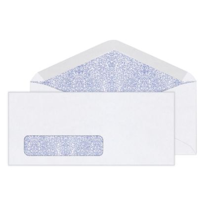 Picture of Office Depot Brand #10 Security Envelopes, Left Window, 4-1/8in x 9-1/2in, Gummed Seal, White, Box Of 500