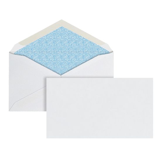 Picture of Office Depot Brand #6 3/4 Security Envelopes, 3-5/8in x 6-1/2in, Gummed Seal, White, Box Of 500