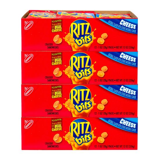 Picture of RITZ Bits Cheese Sandwich Crackers, 1 Oz Pouch, Box Of 48 Pouches