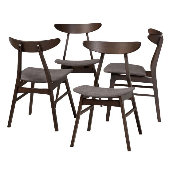 Picture of Baxton Studio 10467 Mid-Century Modern Dining Chairs, Dark Gray, Set Of 4 Chairs