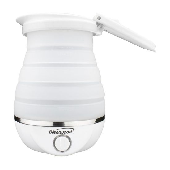 Picture of Brentwood Dual Voltage 3.3-Cup Collapsible Plastic Travel Kettle, White